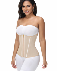 Women <strong>Strapless</strong> Waist Trainer Corset Zipper Hook Closure Tummy <strong>Control</strong> Hourglass <strong>Body</strong> <strong>Shaper</strong> for Postpartum Weight Loss Shaping - Product Image 6