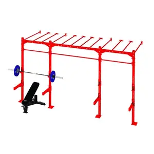 Impianti di montaggio a parete per palestra all'aperto squat stand rack per fitness monkey bar attrezzature per macchine commerciali pull up station