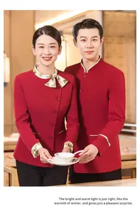 <span class=keywords><strong>Uniforme</strong></span> de <span class=keywords><strong>camarero</strong></span> chino <span class=keywords><strong>vintage</strong></span> - Botones de nudo hechos a mano, ideal para banquetes y personal de hotel - Product Image 2