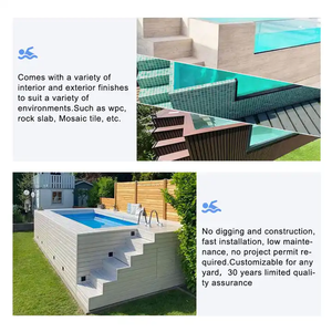 <span class=keywords><strong>Piscine</strong></span> au-dessus du sol rectangulaire <span class=keywords><strong>en</strong></span> fibre de verre Wpc Overground Family Ready Summer <span class=keywords><strong>5m</strong></span> 7m Adult Kids Wood Spa Swimming Pool - Product Image 5