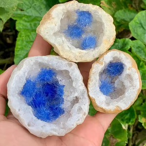 Vente en gros de géodes d'agate naturelle, géodes d'agate blanche goethite orange/bleue pour collection de cristaux et décoration intérieure - Product Image 3