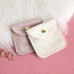 Vinkende Velvet Jewelry Bag Oval Snap Button Storage Case For Necklace Earring <b>Bracelet</b> Pendant 10x10cm - Product Image 3