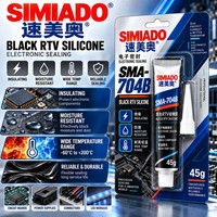 SIMIADO 704B 45g Noir Caoutchouc silicone RTV Isolation électrique Étanchéité anti-humidité pour la construction Large plage de températures