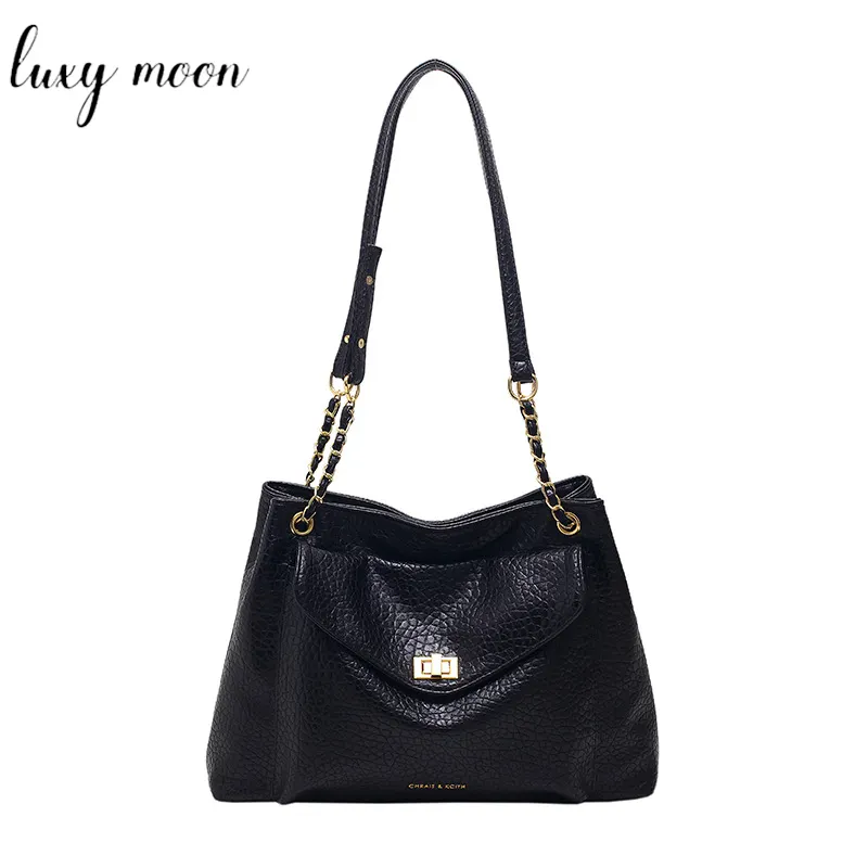 2023 New Trendy Fashion Black White Big Shoulder Hand Bag Female Soft Leather Crossbody Totes Messenger Bag Purses And Handbag