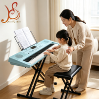 Clavier électronique HUASHENG61 avec éclairage LED, 510 sonorités, 300 rythmes, 50 morceaux de démonstration, multicolore, pour l'enseignement et la pratique à domicile