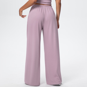 <span class=keywords><strong>Pantalon</strong></span> <span class=keywords><strong>de</strong></span> yoga pour <span class=keywords><strong>femme</strong></span>, confortable, brossé, taille haute, jambe large, avec taille élastique et poches - extensible dans les quatre sens, sport décontracté - Product Image 2