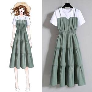 Vente en Gros Nouveauté Robe Femme Manche Courte Assortiment Couleurs <span class=keywords><strong>Été</strong></span> <span class=keywords><strong>D</strong></span>écontractée Patchwork Col Rond Fille Mignonne Promotion Chaleur - Product Image 5