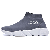 Baskets pour femmes avec logo personnalisé chaussette pour hommes chaussures avec logo personnalisé 1 paire quantité minimale de commande tissu à tricoter en EVA PU chaussures d'hiver pour hommes en maille solide