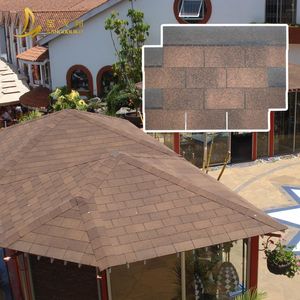 Matériau de toiture durable et imperméable pour les projets d'hôtels, villas et cabanes en Indonésie et en Malaisie, garantie à vie, tuile d'asphalte à 3 languettes - Product Image 1