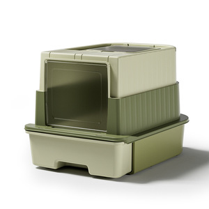 Bac à litière pour chat extra large, fermé, anti-éclaboussures, anti-odeurs, antibactérien, toilettes pour animaux de compagnie, vente en gros - Product Image 1