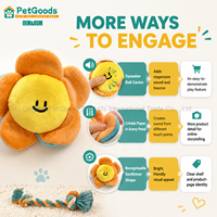 Jouet pour chien couineur Tournesol, balle rebondissante en TPR et peluche froissée, 11 cm, jouet interactif de dentition pour chiens de petite/moyenne taille, style coréen mignon
