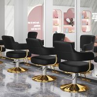 Chaise de salon de coiffure ergonomique en cuir synthétique noir mobilier de salon de coiffure durable