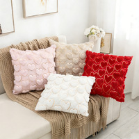 Housse de coussin carrée en peluche confortable, style nordique, pour canapé d'hôtel, chambre à coucher, décoration de chevet
