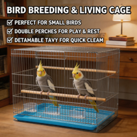 Cage d'élevage pour perroquets en fil galvanisé, avec plateau en plastique robuste et porte d'accès, vente en gros