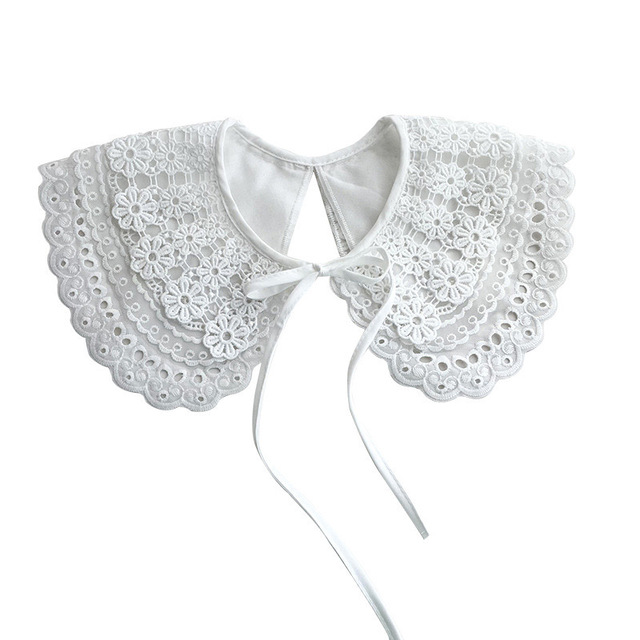 Hot Selling Vintage Tie up Embroidery Detachable Lace Collar for Shirt