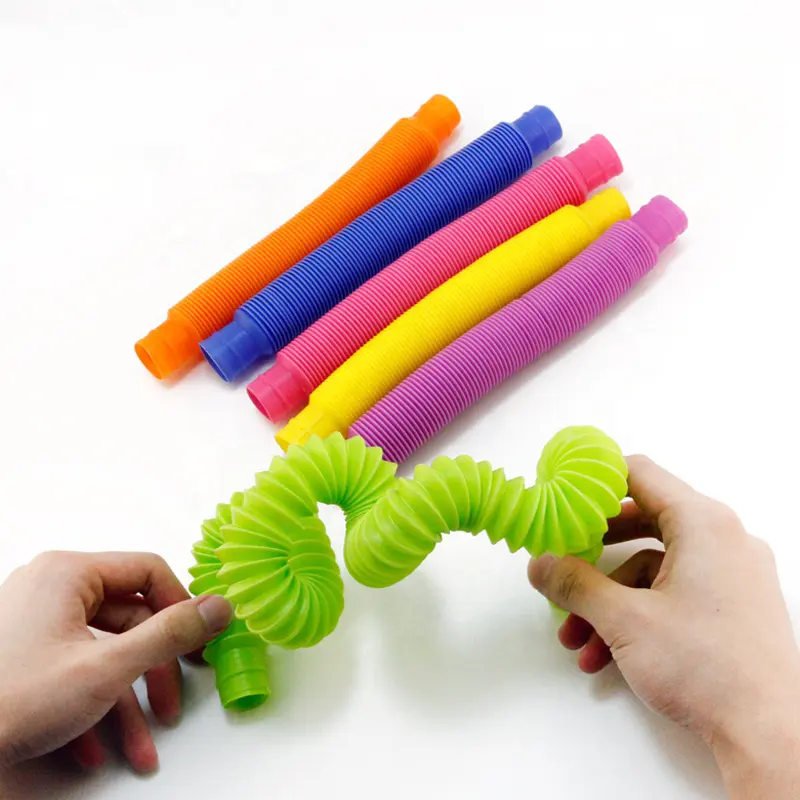 Popular In Bulk Mini Pipe Stress Kid Sensory Fidget Pop Tube Plastic Toy