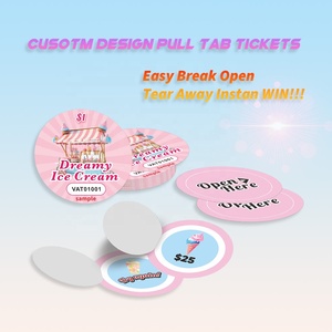 Livraison rapide, billets de jeu personnalisés de forme ronde avec languettes, usine d'impression chinoise, service d'impression de carton de haute qualité - Product Image 2