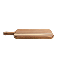 Planche à découper en bois d'acacia de qualité supérieure avec trou de suspension, plateau de service en bois réversible multi-tailles pour cuisine professionnelle