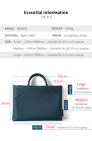 Sac pour ordinateur portable WINNER en polyester imperméable pour femme, sac fourre-tout multi-poches pour ordinateur portable de 13,3/14-15/15,6 pouces, mallette portable