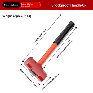 Shockproof Multifunctional Hammer Lang Head Hammer Solid Wooden Handle High Hardness Hammer Plastic Rubber Hammer Wood - Product Image 6
