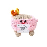 Jouet en peluche au crochet avec une poche 9cm peluches moelleuses Crochet soutien émotionnel benne à ordures feu jouets en peluche faits à la main