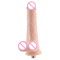 Auxfun Dildo flexible de 8,4 pouces, insertable de 6,3 pouces, attache 3XLR à 3 broches pour machine à pénétration, jouets sexuels, produits intimes en gros