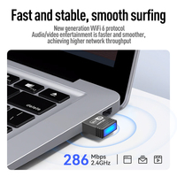 Adaptador WiFi USB 2.0 Mini WiFi6 de 300 Mbps, Tarjeta de Red Inalámbrica de 2.4 GHz para Escritorio, Plug & Play