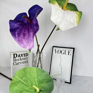 Meiyu Craft Flower Factory - Bouquet d'Anthurium Artificiel en Soie Mixte Haut de Gamme pour Mariage et Décoration Intérieure - Product Image 1