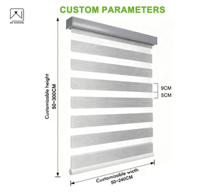 Persianas Zebra Inteligentes con Control Remoto, Cubierta para Ventanas de Sala de Reuniones, Control Eléctrico de Doble Capa, Translúcidas y Opacas, Día y Noche - Product Image 4