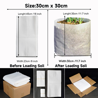 Kantong Bibit Ramah Lingkungan Biodegradable Putih 30cm X 30cm, Dapat Digunakan Kembali, Bahan Kain Non-Woven PP, Untuk Perawatan Akar Tanaman dan Transplantasi