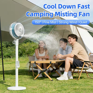 Wholesale Misting Floor <strong>Fan</strong> <strong>with</strong> 4000mAh Rechargeable <strong>Remote</strong> Control Oscillating Pedestal <strong>Fan</strong> Adjustable Height Standing <strong>Fan</strong> - Product Image 2