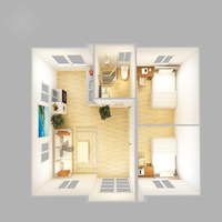Maison de vacances modulaire de luxe à double aile, isolation acoustique commerciale, conteneur préfabriqué extensible