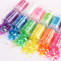 Ensemble de 32 pots de paillettes et sequins pour ongles, multicolores, flocons fins et épais, poudre holographique pour manucure, fournitures pour salon de beauté