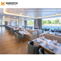 Ensembles de meubles de restauration rapide sur mesure, sièges en canapé et tables à manger, mobilier de cafétéria de haute qualité, durable et élégant