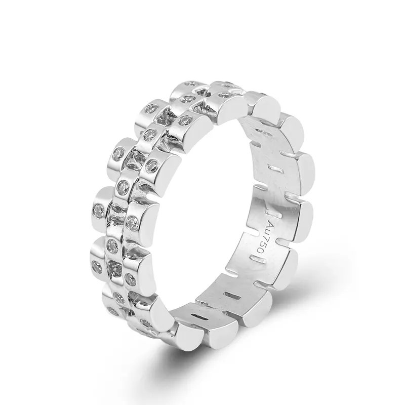 Bezel setting diamond rings for men 18k white gold lab diamond men rings unique design diamond ring band exquisite men jewelry