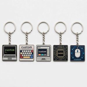 Porte-clés personnalisé en alliage de zinc de haute qualité pour ordinateur, mini clavier d'ordinateur portable, design technologique électronique, souvenir - Product Image 1