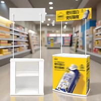 Table de promotion portable en plastique à bas prix pour supermarché, table publicitaire amovible, comptoir de promotion pop-up