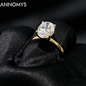 <span class=keywords><strong>Bague</strong></span> de fiançailles en moissanite 3 carats de luxe léger, argent S925 plaqué or 18 carats, couleur D VVS1, grande <span class=keywords><strong>bague</strong></span> de promesse de mariage pour <span class=keywords><strong>femme</strong></span> - Product Image 1