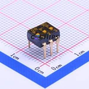 DSIC03THGET DIP Switch Through hole Component (THT) Switch Flat Toggle, Groove Type Single Pole Single Throw 3 2.54mm - Product Image 1