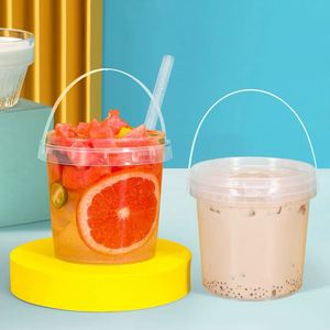 Hot Sales Plus Size 24oz 32oz Fruit Juice <b>Plastic</b> <b>Drink</b> Bucket with Lid 700ml 1000ml Bubble Milk Tea <b>Cup</b> - Product Image 1