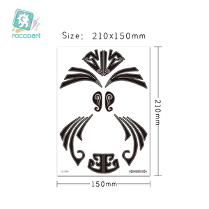 Ultimi Adesivi per Tatuaggi Temporanei Rocooart, Fantastici Tatuaggi Neri per Viso in Stile Maori ed Egiziano - Product Image 2
