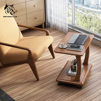 Table basse moderne en bois massif personnalisable pour salon, design écologique, montage facile, prête à être expédiée