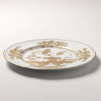 Assiette de table vintage en porcelaine blanche, assiettes de présentation en céramique de luxe à motif floral doré pour mariage et décoration de table de haute couture