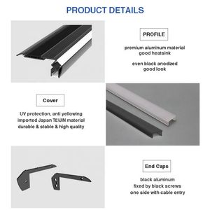 Lampe d'escalier à LED 80mm * 32mm Profilé en aluminium pour escalier de <span class=keywords><strong>cinéma</strong></span> et de théâtre pour éclairage de profil à LED - Product Image 3