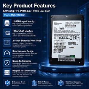 Pour PM1643a MZILT1T9HBJR 1,92 To HPE OEM Enterprise SAS SSD <span class=keywords><strong>2</strong></span>,5 pouces 12 Gb/s V-NAND TLC Disque SSD double port pour serveur de centre de données - Product Image 4