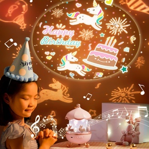 ของขวัญวันหยุด บ้านกระต่ายน่ารัก โคมไฟโปรเจคเตอร์ LED โมเดิร์น กล่องดนตรีโรแมนติก ลำโพงบลูทูธ ชาร์จได้ เครื่องช่วยการนอนหลับเสียงสีขาว - Product Image 1