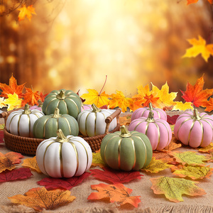 Citrouilles artificielles en mousse en gros, durables, imperméables, non toxiques, réutilisables, modernes, avec logo personnalisé, pour la décoration d'automne et d'Halloween - Product Image 3
