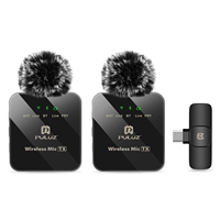 Microphone Lavalier Portable Sans Fil Universel pour iPhone et Téléphone Android, pour Conférences et Diffusion en Direct