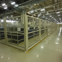Pagar Kawat Baja Anti Karat Modular Warna Kuning untuk Keamanan Mesin, Pengaman Robot Bengkel, Pembatas Gudang, Bebas Biaya