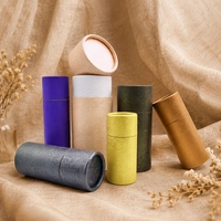 Emballage personnalisé en tube de papier cosmétique biodégradable 10ml 20ml 100ml Cylindre en carton kraft pour huile essentielle avec logo en feuille d'or